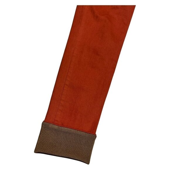 BALENCIAGA Orange Luxury Designer Skinny Leg Ankle Cuff Jean Pants Size 6 Medium - Picture 5 of 8